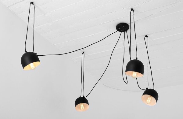 Nordic Design Černé kovové závěsné světlo Pop 4