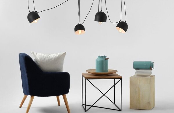 Nordic Design Černé kovové závěsné světlo Pop 4