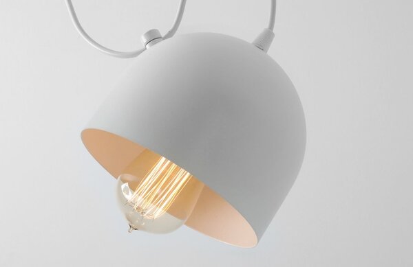 Nordic Design Bílé kovové závěsné světlo Pop 2