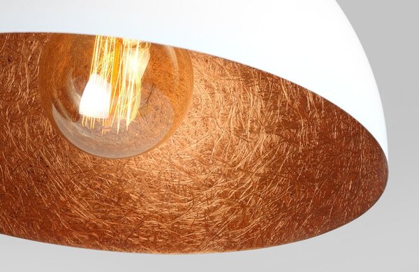 Nordic Design Bílo měděné závěsné světlo Darly 35 cm