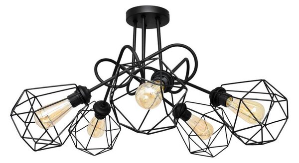 Přisazený lustr KARO 5xE27/15W/230V černá