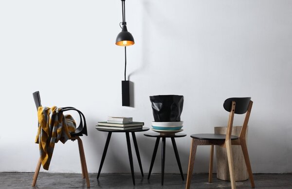 Nordic Design Černá kovová nástěnná lampa Cobain I