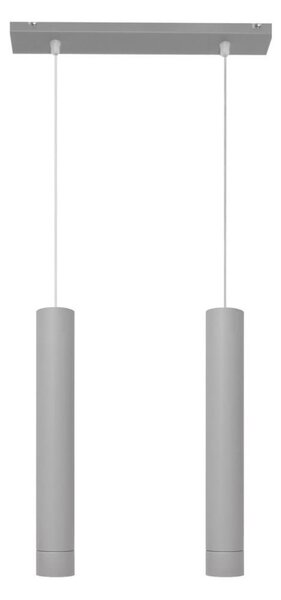 LED Lustr na lanku TUBA 2xGU10/4,8W/230V šedá
