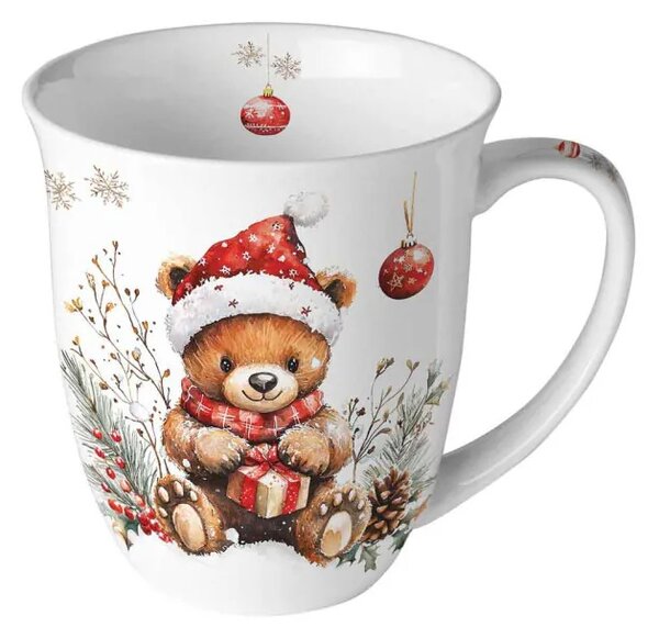 Porcelánový vánoční hrnek Madvídek s dárkem 400 ml
