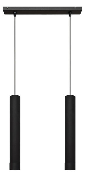LED Lustr na lanku TUBA 2xGU10/4,8W/230V černá