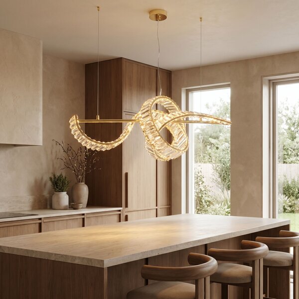 Toolight Toolight, LED závěsné stropní svítidlo 80cm, SWE082-CP, zlatá, OSW-30211