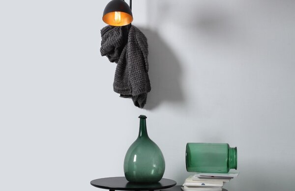 Nordic Design Černá kovová nástěnná lampa Cobain II