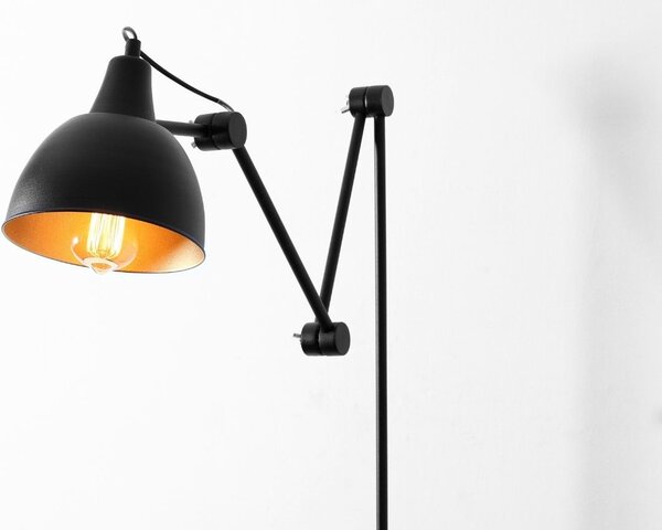 Nordic Design Černá kovová nástěnná lampa Cobain I