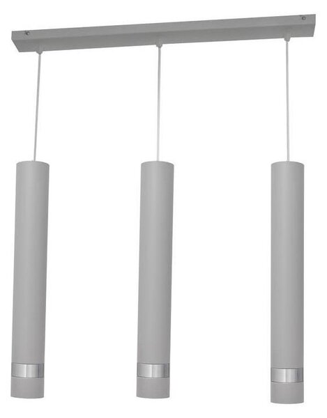 LED Lustr na lanku TUBA 3xGU10/4,8W/230V šedá/lesklý chrom