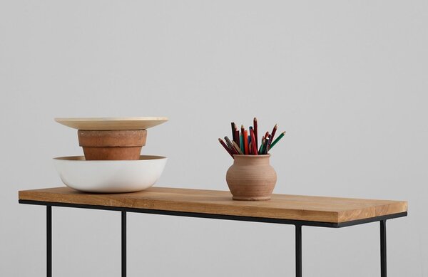 Nordic Design Dubový toaletní stolek Valter s černou podnoží 100x30 cm