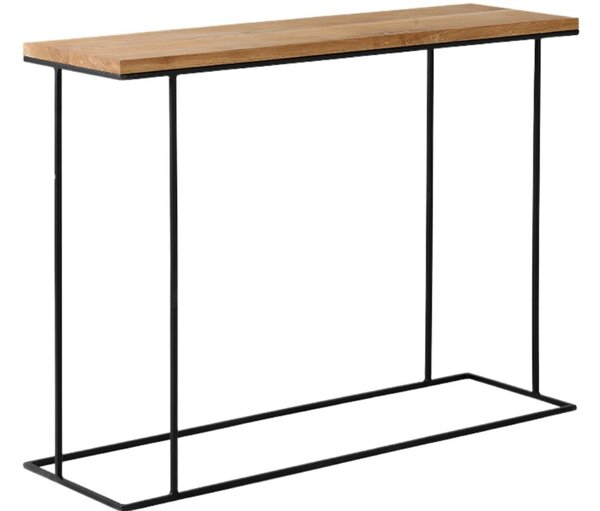 Nordic Design Dubový toaletní stolek Valter s černou podnoží 100x30 cm