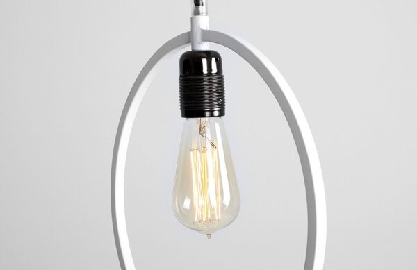 Nordic Design Bílé kovové závěsné světlo Ring