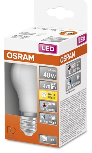 LED žárovka CRI 97 a E27 4.9 W STAR, teplá bílá