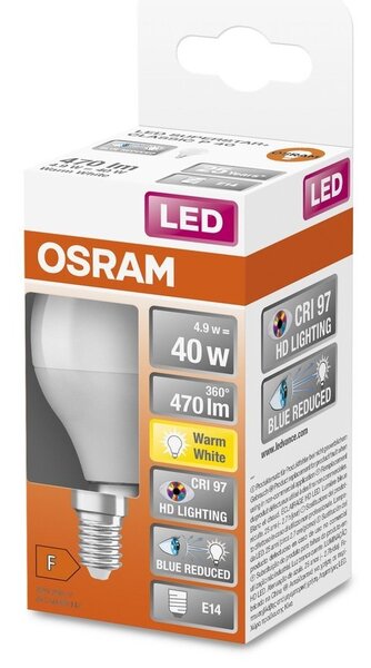Matná LED žárovka CRI 97 E14 4.9 W STAR, teplá bílá