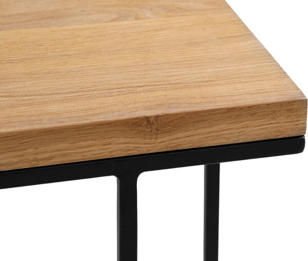 Nordic Design Dubový toaletní stolek Valter s černou podnoží 100x30 cm