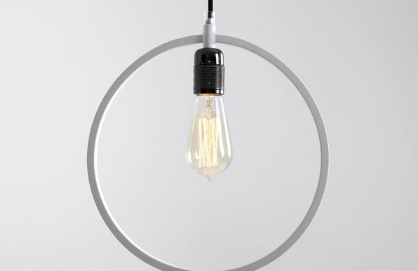 Nordic Design Bílé kovové závěsné světlo Ring