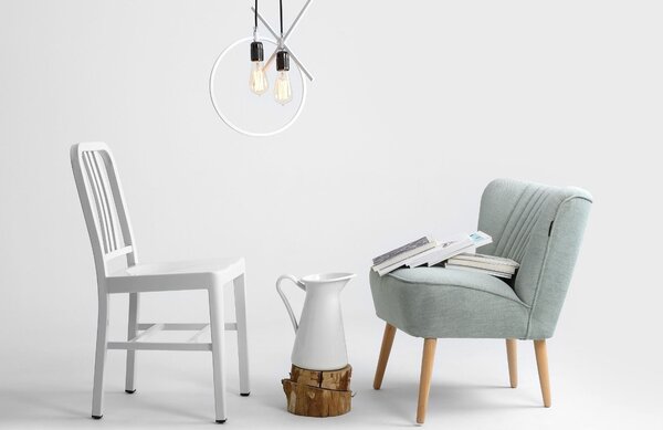 Nordic Design Bílé kovové závěsné světlo Ring