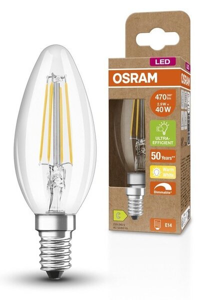 Ultra účinná LED žárovka E14 CLASSIC 2.9 W, teplá bílá
