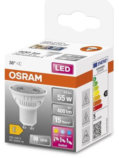 LED bodovka GU10 STAR 4.2 W, laditelná bílá