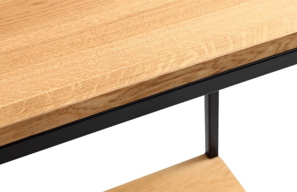 Nordic Design Dubový toaletní stolek Julia 100 x 30 cm II. s černou podnoží