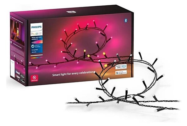 Philips-LED RGBW Stmívatelný venkovní řetěz HUE WACA 250xLED 24,4 m IP54