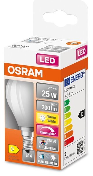 Matná LED žárovka E14 SUPERSTAR CRI 90, teplá bílá