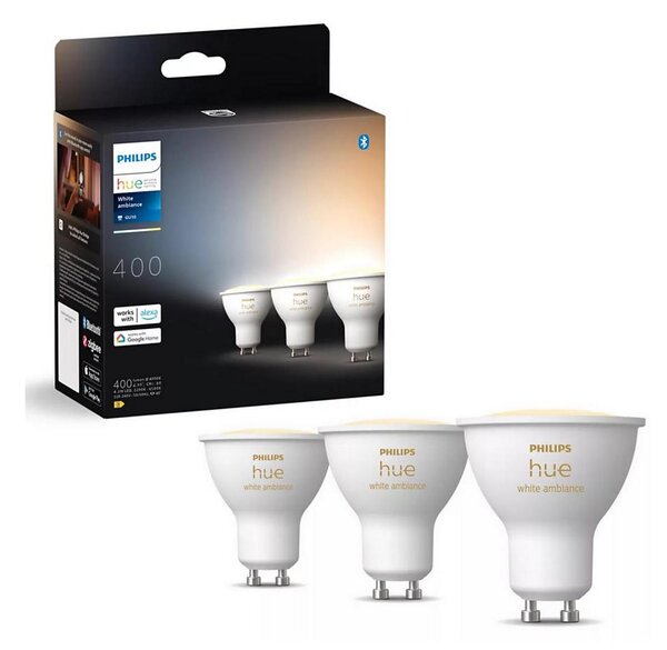 SADA 3x LED Stmívatelná žárovka Philips Hue WHITE AMB. GU10/4,2W/230V 2200-6500K