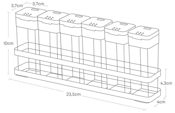 -25 % Dny MOMENTI– Set šesti bílých plastových kořenek Yamazaki Tower se stojánkem