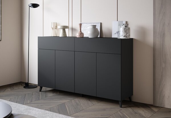 MINIO – Komoda LOKET, komoda, šířka 160 cm, černá barva