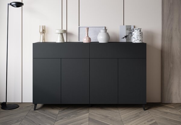 MINIO – Komoda LOKET, komoda, šířka 160 cm, černá barva