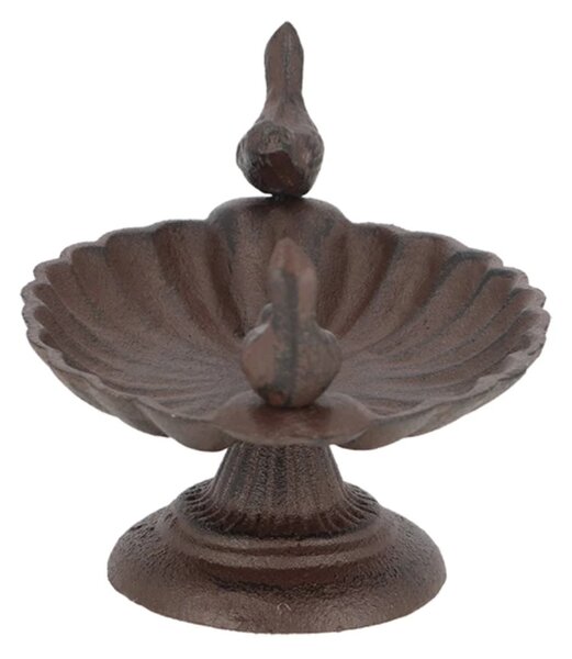 Napajedlo pro ptáky na noze Livia, 13,1x19,9 cm, litina, hnědá