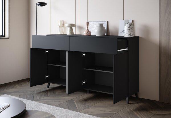 MINIO – Komoda LOKET, komoda, šířka 160 cm, černá barva