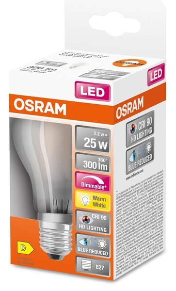 Matná LED žárovka E27 SUPERSTAR CRI 90, teplá bílá
