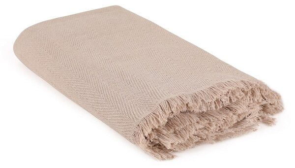 Hnědý přehoz z recyklované bavlny 170x205 cm Merlin – Mijolnir