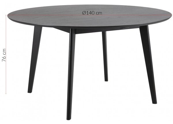 Actona Kulatý jídelní stůl 140 cm Roxby černý
