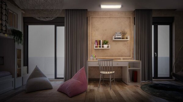 Stmívatelné LED stropní svítidlo OFFICE 0.6m, studená bílá