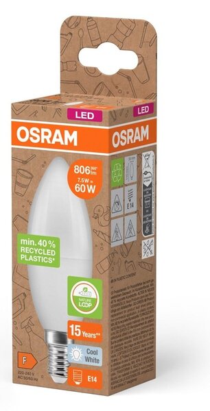 LED žárovka z recyklovaného plastu STAR 7.5 W, studená bílá