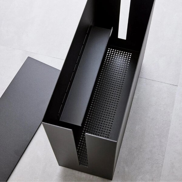 Černý kovový pojízdný box na kabely Yamazaki Tower 34,5 cm