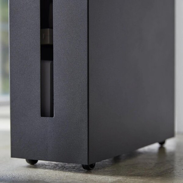 Černý kovový pojízdný box na kabely Yamazaki Tower 34,5 cm