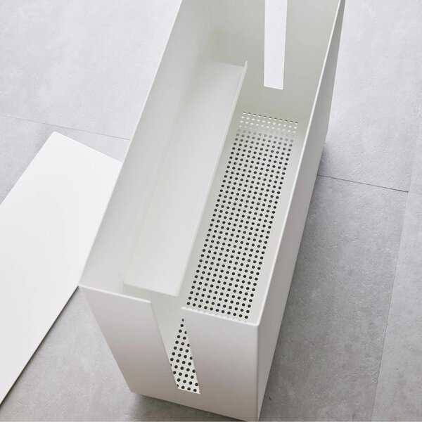Bílý kovový pojízdný box na kabely Yamazaki Tower 34,5 cm