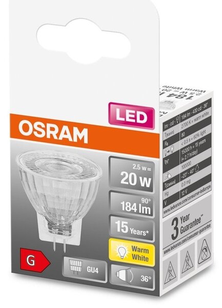 Reflektorová LED žárovka GU4 2,5 W STAR, teplá bílá