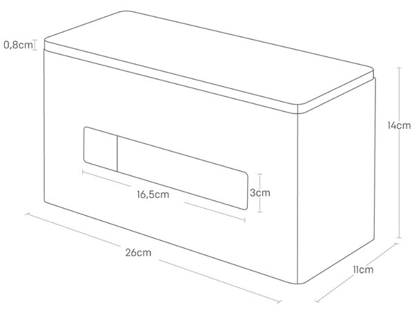Bílý kovový box na ubrousky Yamazaki Rin 26 x 11 cm