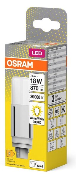 LED žárovka G24d 7.5 W DELUXE, teplá bílá