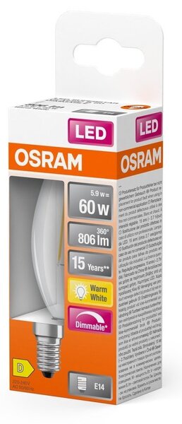 Stmívatelná LED žárovka E14 5,9W SUPERSTAR, teplá bílá