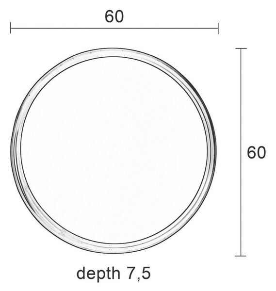 White Label Černé závěsné zrcadlo WLL Raj Medium O 60 cm