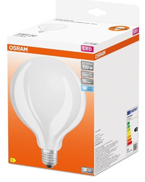 Velká LED žárovka E27 17 W STAR CLASSIC GLOBE, studená bílá