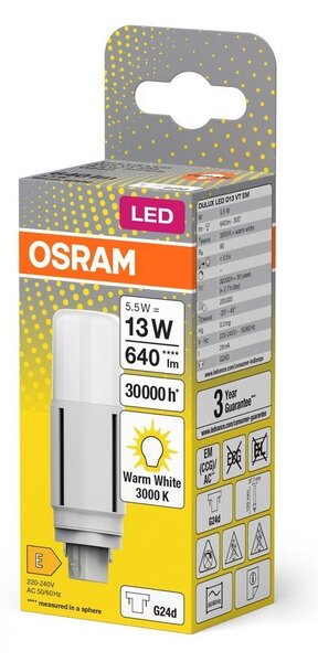 LED žárovka G24d 5,5 W DELUXE, teplá bílá