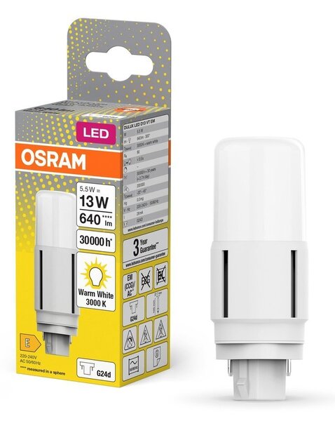 LED žárovka G24d 5,5 W DELUXE, teplá bílá