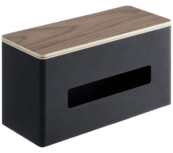 Černý kovový box na ubrousky Yamazaki Rin 26 x 11 cm