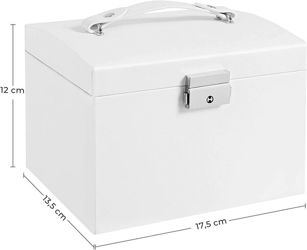 Šperkovnice Livia1, 12x17,5x13,5 cm, bílá